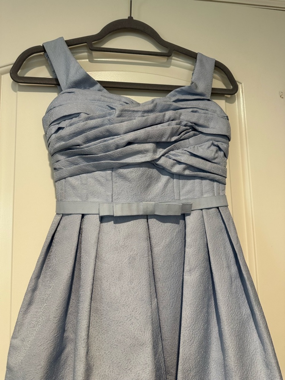 Self portrait blue textured off shoulder midi dress size 4 - Picture 5 of 8